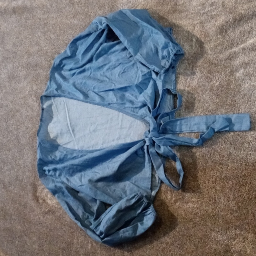 Fashion Nova 90's Time Machine Top blue wash
